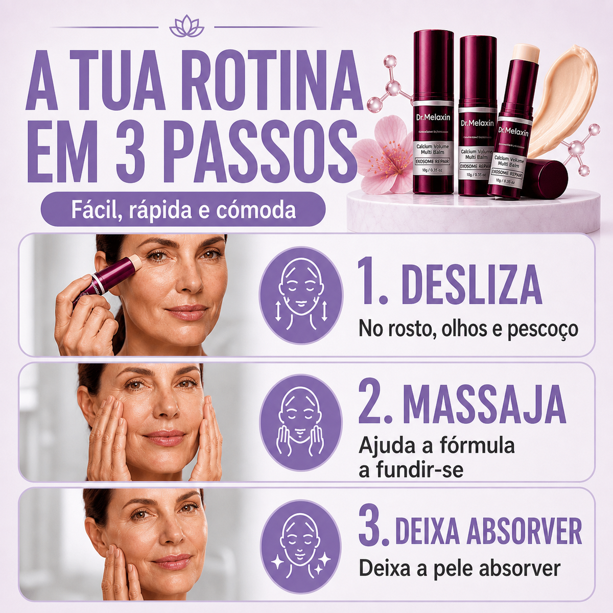 Efeito Lifting Imediato: Rosto, Olhos e Pescoço
