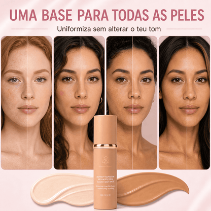 Base 4 em 1 com SPF50 · Adapta-se ao teu tom